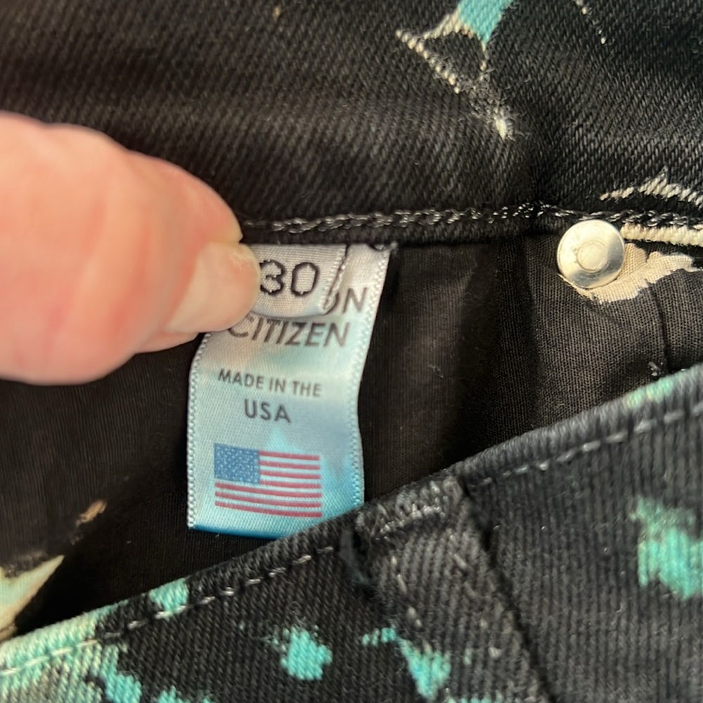 Cotton Citizen Dylan Stretch Cotton Jeans Blue Black Print UNISEX Size 30 NWOT - Picture 7 of 12